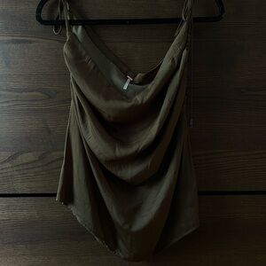 Free People Olive Green Cowl Neck